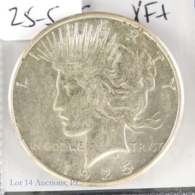1925-S USA Silver Peace Dollar - XF+