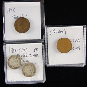 1865 - 1960s USA Eclectic Coin Lot (4)