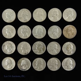 90%-Silver Washington Quarters ASW 3.6 Ozt. (20)