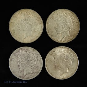 1922 USA 90%-Silver Peace Dollars (4)