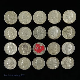 90%-Silver Washington Quarters ASW 3.6 Ozt. (20)