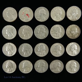 90%-Silver Washington Quarters ASW 3.6 Ozt. (20)