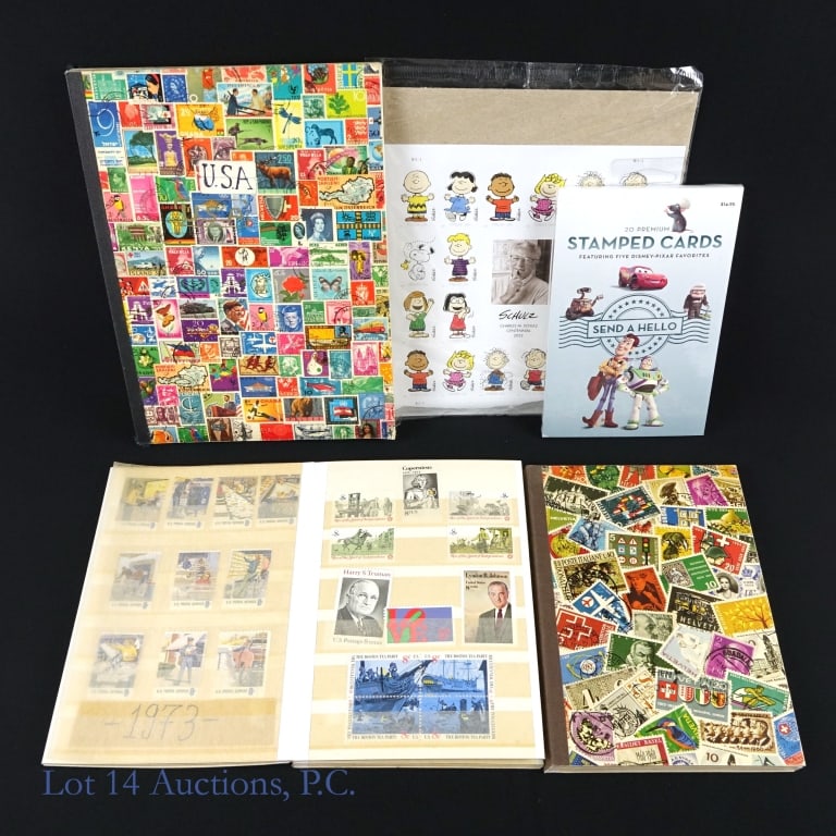 Disney, Peanuts & Comm. U.S. Postage Stamps (Mint): Approximately $50 in retail value of unused / mint condition United States Disney - Pixar, Peanuts characters and various commemorative postage stamps as follows: ---various USPO commemorative stamps 