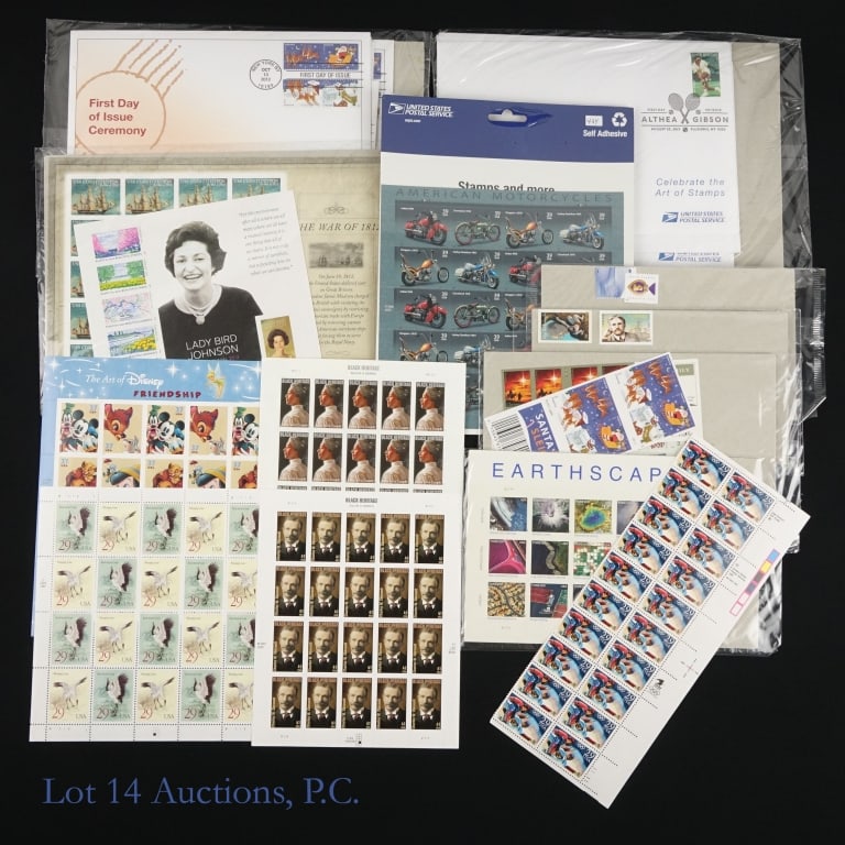 USA Postage Stamps Mint Unused: 1991 to 2013 United States postage stamps in mint condition / unused with retail value of more than $145+ as follows: ---1991 Olympics twenty (20) 29 cent stamp block ($5.80); ---1991 cranes 29 cent t