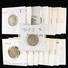 1913 - 1938 USA Buffalo & Jefferson Nickels (18)