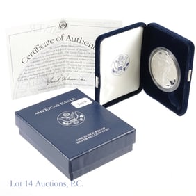 2003-W Proof American Silver Eagle $1 COA in OGP