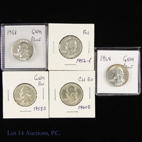 USA Silver Washington Quarters CH BU (5)