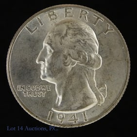 1941-D USA Silver Washington Quarter (GEM Unc)