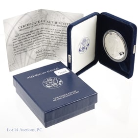2004-W Proof American Silver Eagle $1 COA in OGP