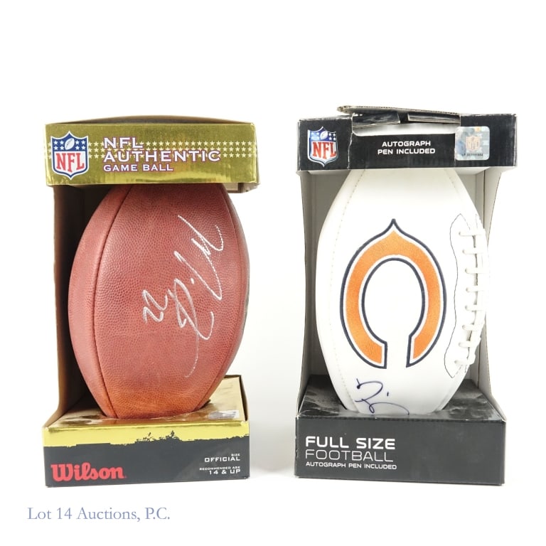 Matt Forte / Nick Roach Signed Footballs (2): Matt Forte / Nick Roach Autographed Footballs (2 Signed Footballs Total). Includes: Nick Roach Signed Super Bowl XX Commemorative Football & Matt Forte Signed Wilson NFL Authentic Football. Please see