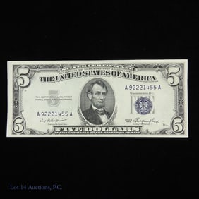 1953 USA $5 Silver Certificates Blue Seal (CU)