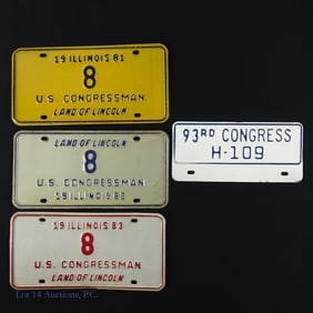 Illinois U.S. Congress License Plates (3 + 1)