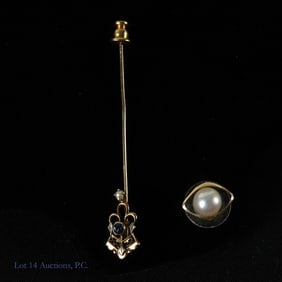 10K Hat Pin & 14K Earring