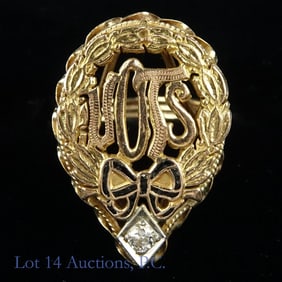 14k Gold Diamond United Order of True Sisters Ring