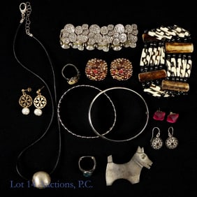 14k W Gold Bracelet, Sterling Silver & Fashion Jewelry