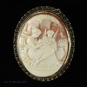 18K Carved Shell Cameo