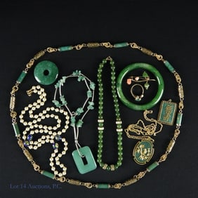 Jade &  Jadeite Jewelry Lot