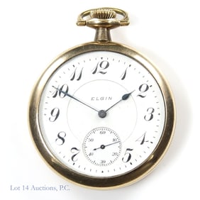 Elgin Pocket Watch Keystone 14k G.F. Case, AS IS