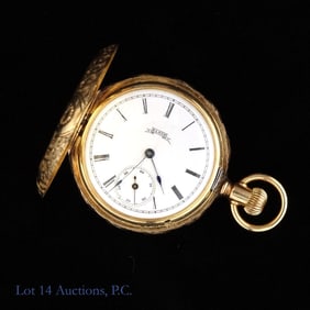 1887 Elgin Pocket Watch (MARKED 14K Gold Case)