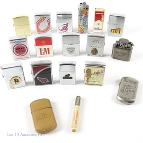 18 Cigarette Lighters Zippo & Others