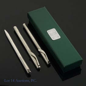New England Sterling Silver Pen Set & Silver Pen,3