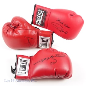3 Signed Boxing Gloves Leonard Lewis Jones Jr