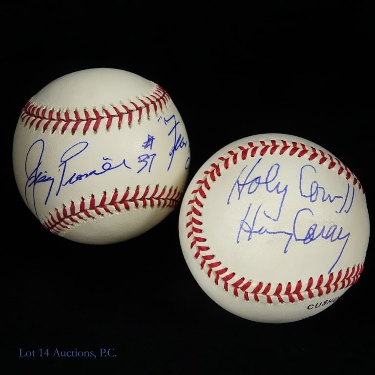 Harry Caray & Jimmy Piersall Signed Baseballs (2): The tandem of Harry Caray and Jimmy Piersall broadcast White Sox games from 1977 through 1981. Among their more notable games was the infamous "Disco Demolition" game. Offered here is an Official Nati