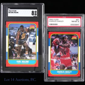 Charles Oakley & Karl Malone Graded Rookie Cards