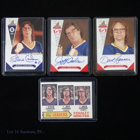 Slap Shot Hanson Brothers Signed Cards (3)