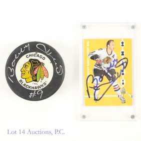 Bobby Hull Autographed Hockey Puck & Card
