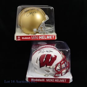 Dave Casper and Ron Dayne Signed Mini Helmets