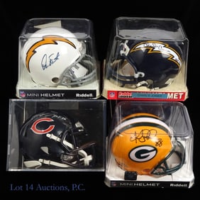 Singletary, Jackson, Fouts, Joiner Signed Helmets