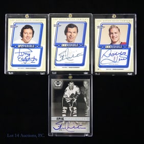 Blackhawks Mikita Hull & Esposito Signed Cards (4)