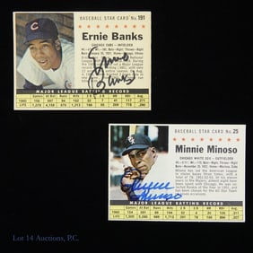 Ernie Banks & Minnie Minoso Signed Post Cereal
