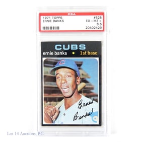 Ernie Banks 1971 Topps #525 PSA Graded EX-MT+ 6.5