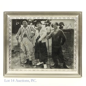 Three Stooges Signed Golf Picture