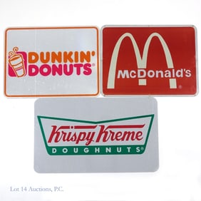 Highway Exit Signs, McDonalds, Dunkin, Krispy K.