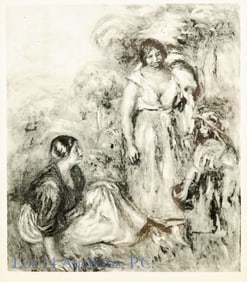 P.A. Renoir, Laveuses, Copper Engraving c. 1920