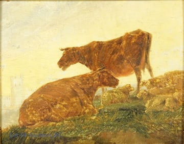 Aelbert Cuyp (1620-1691), Two Cows, Oil on Panel