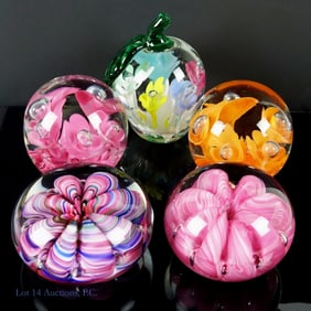 Joe St. Clair Glass Paperweights (5)