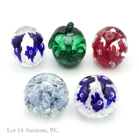 Joe Rice Glass Paperweights (5)