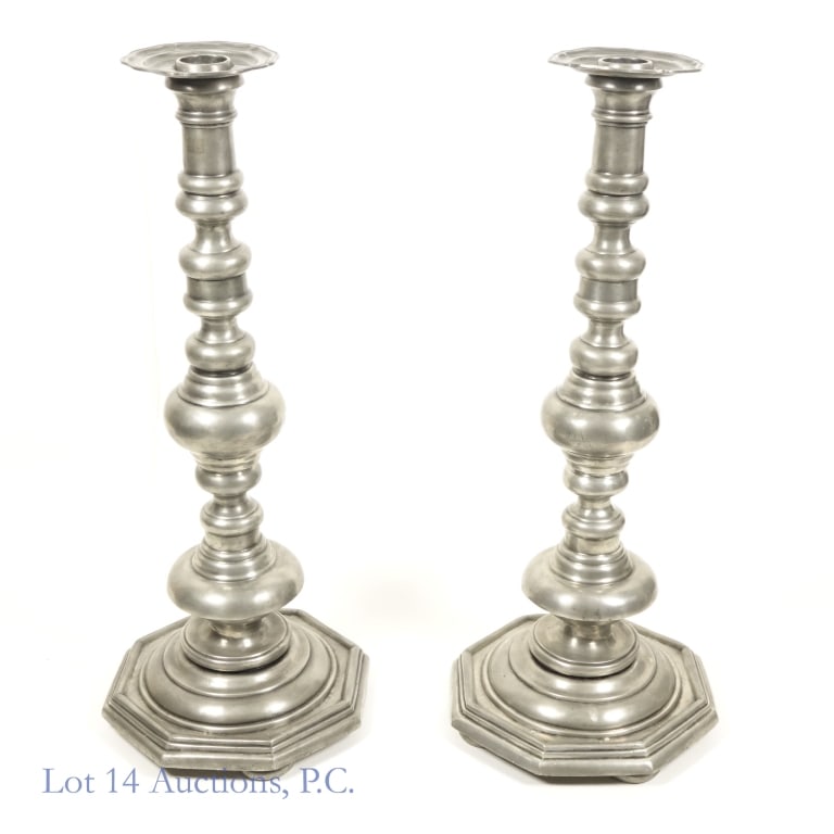 Les Etain De Paris Candle Stands John Hughes (2): Very Large Les Etain De Paris Candle Stands, John Hughes (2). LOCAL PICK UP OR THIRD PARTY DELIVERY ONLY. Per consigner, these were a part of the John Hughes estate. Two (2) pewter Les Etain De Paris