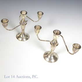 Weighted Sterling Candelabras, Duchin Creations