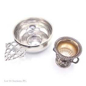 Sterling Silver Porringer Bowl & Toothpick Holder