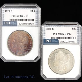 1879-S & 1881-S USA Silver Morgan $1 (PCI MS66) -2