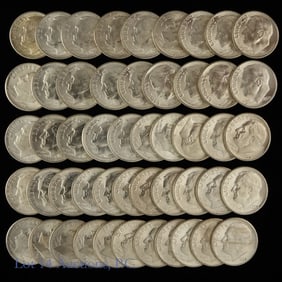 1954-S USA Silver Roosevelt Dimes Roll (CH BU)