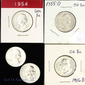 USA 90%-Silver Washington Quarters BU+ (5)
