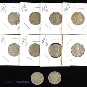 1916 - 1938 USA Buffalo Nickels (Better Dates)