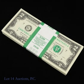 2017-A $2 Fed Reserve Notes CU Consec. S/Ns (100)