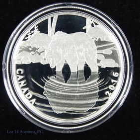 RCM 2016 $10 Silver Grizzly Bear Coin in OGP